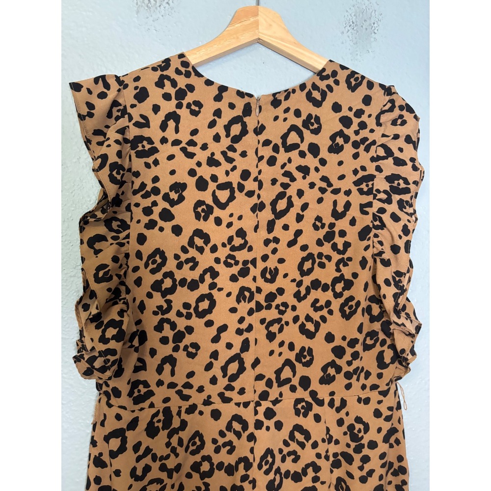 Lovers + Friends Tan Leopard Print Deep V Romper - Picture 9 of 12